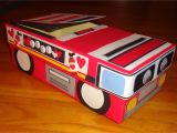 Shoe Box Valentine Holder Fire Truck themed Valentine S Day Card Box Made with A Shoe Box