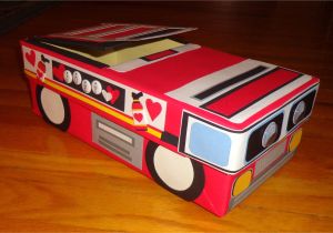 Shoe Box Valentine Holder Fire Truck themed Valentine S Day Card Box Made with A Shoe Box