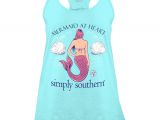 Simply southern Mermaid Shirt Simply southern Mermaid at Heart Racerback Tank Blue
