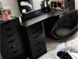 Slaystation Table top Beautiful Black Vanity Makeup Room Has Ikea Alex Drawers and