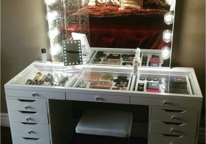 Slaystation Table top Impressions Vanity with Ikea Alex Drawers Makeup Vanity Desk