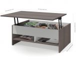 Slaystation Vanity Table top Bestar Small Space 37 Inch Lift top Storage Coffee Table In Bark