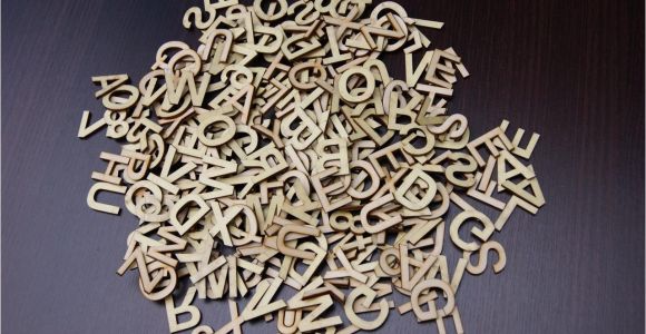 Small Metal Letters for Crafts 250 3cm Plain Wooden Small Letter Digits Adhesive