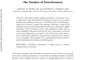 Smart Recovery Meetings San Diego Ca Pdf the Paradox Of Powerlessness