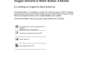 Spectrum Labs Quick Fix Plus Reviews Pdf Analytical Approaches for Determining Chemical Oxygen Demand In