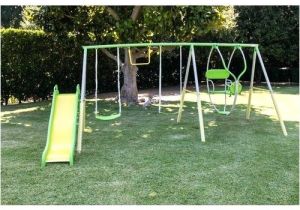 Sportspower Mountain View Metal Swing Set Sportspower Mountain View Metal Swing Slide and Trampoline