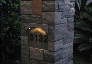 Stone Column Mailbox Kit Mailbox with solar Lighting Creative Faux Panels