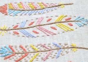Swedish Beauty Love Boho Hand Embroidery Pattern for Beginners Pdf Pattern Diy Feather Art