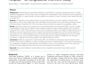 Swedish Employee Self Service Pdf Experiences From Implementing Value Based Healthcare at A