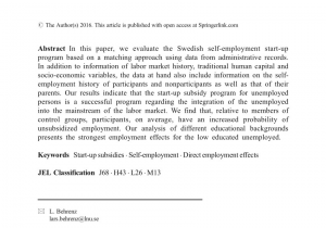 Swedish Employee Self Service Pdf is Starting A Business A Sustainable Way Out Of Unemployment