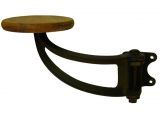 Swing Arm Stool Hardware Cast Iron and Wood Machinist Swing Arm Stool at 1stdibs