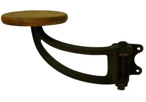 Swing Arm Stool Hardware Cast Iron and Wood Machinist Swing Arm Stool at 1stdibs