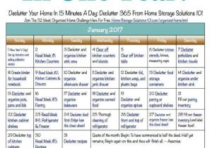 Taylor at Home Storage solutions 101 Free Printable January 2017 Decluttering Calendar with Daily 15