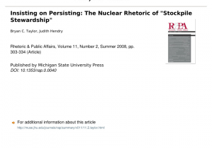 Taylor at Home Storage solutions 101 Pdf Insisting On Persisting the Nuclear Rhetoric Of Stockpile