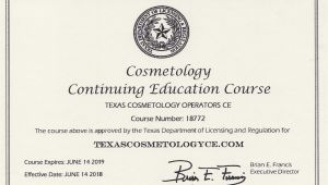Tdlr Continuing Education Cosmetology Texas Cosmetology Continuing Education Online Online Texas