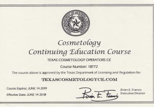 Tdlr Continuing Education Cosmetology Texas Cosmetology Continuing Education Online Online Texas