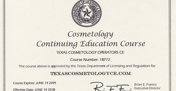 Tdlr Continuing Education Cosmetology Texas Cosmetology Continuing Education Online Online Texas