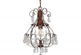 Teardrop Crystals Chandelier Parts Brushed Oak 1 Light Teardrop Crystal Chandelier Amazon Com