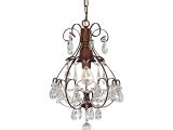 Teardrop Crystals Chandelier Parts Brushed Oak 1 Light Teardrop Crystal Chandelier Amazon Com