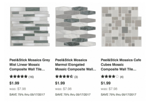 Tile App Discount Code 2017 Peel Stick Mosaic Tile Sheets Only 1 99 Each Reg 7 98