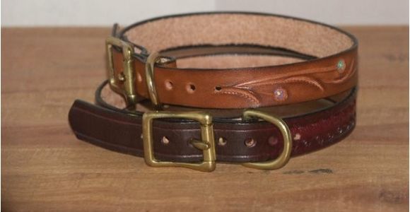 Tooled Leather Dog Collars Hand tooled Leather Dog Collars 10 12 Inch Lengths Small