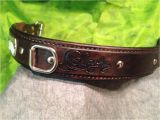 Tooled Leather Dog Collars Personalized Hand tooled Leather Dog Collar
