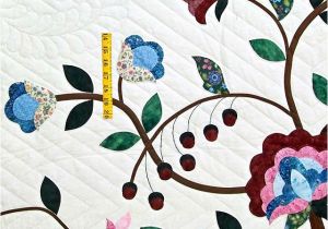 Tree Of Life Quilt Pattern Applique Rose Blue and Green Tree Of Life Applique Quilt Photo 5