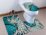 Trr toilet Ring Remover 3pcs Set Bathroom Non Slip Mat Flannel Pedestal Rug toilet Cover