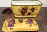 Tuscan Wine and Grape Kitchen Decor Kitchen Decor Grape Desing Tuscany Wine Bread Canister Box