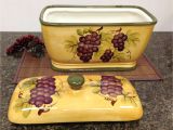 Tuscan Wine and Grape Kitchen Decor Kitchen Decor Grape Desing Tuscany Wine Bread Canister Box