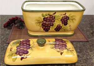 Tuscan Wine and Grape Kitchen Decor Kitchen Decor Grape Desing Tuscany Wine Bread Canister Box