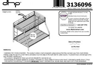 Twin Over Full Metal Bunk Bed assembly Instructions Dorel Twin Over Full Metal Bunk Bed Multiple Colors