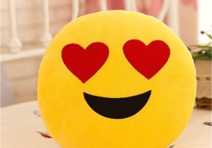 Types Of Pillow Stuffing 30cm Cute Creative Emoji Pillow soft Stuffed Plush toy Doll Round