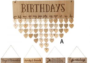 Unfinished Wooden Advent Calendar Diy Fashion Wooden Birthday Calendar Family Friends Sign Special