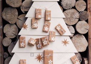 Unfinished Wooden Advent Calendar Drawers Christmas Tree Made Stars Stock Photos Christmas Tree Made Stars