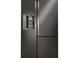 Used Black Counter Depth Refrigerator Whirlpool 21 Cu Ft Side by Side Refrigerator In Fingerprint