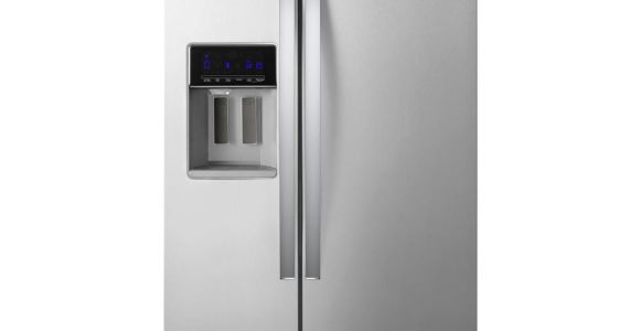 Used Black Counter Depth Refrigerator Whirlpool 21 Cu Ft Side by Side Refrigerator In Fingerprint