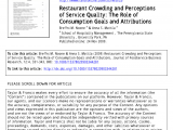 Used Restaurant Equipment Charlottetown Pdf Restaurant Crowding and Perceptions Of Service Quality the