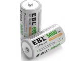 Various Types Of Rechargeable Batteries 2pcs Ebl 5000mah Size C R14 Ni Mh Replacement Battery 1 2v