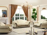 Versace Living Room Set Beige Versace Cleopatra Cream Italian top Grain Leather Beige