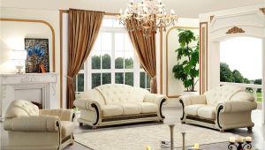 Versace Living Room Set Versace Cleopatra Cream Italian top Grain Leather Beige