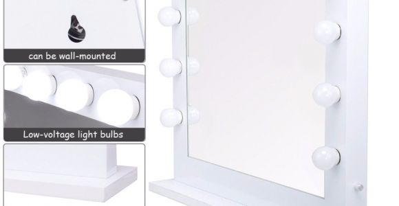 Voltage Makeup Vanity with Mirror Giantex Lighted Makeup Vanity Dressing Mirror Tabletop Mirror Dimmer