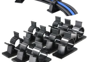 Wall Mounted Shoe Shine Stand 10pcs Black Adhesive Cord Wire Cable Clips Ties organizers Wall