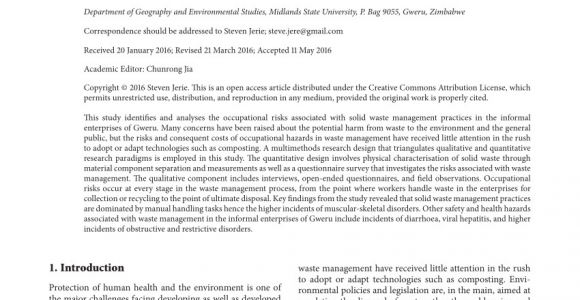 Waste Management Erie Pa Phone Number Pdf Bioaerosols Noise and Ultraviolet Radiation Exposures for