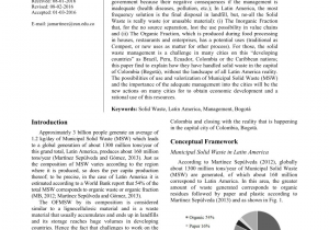 Waste Management Landfill Erie Pa Pdf Oulook Of Municipal solid Waste In Bogota Colombia