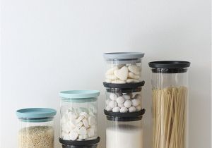 Weck Jars with Wood Lids Amazon Com Brabantia Stackable Glass Food Storage Containers Set