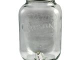Weck Jars with Wood Lids General Store 1 Gallon Glass Mason Beverage Dispenser Clear