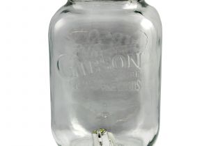 Weck Jars with Wood Lids General Store 1 Gallon Glass Mason Beverage Dispenser Clear