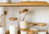Weck Jars with Wood Lids Japan Zakka Style Glass Spice Jar Kitchen Canisters Cookie Jars