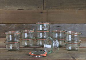 Weck Jars with Wood Lids Weck Mold Jars Mini 5 6 Oz Case Of 12 Glass Jars 976 Kitchen